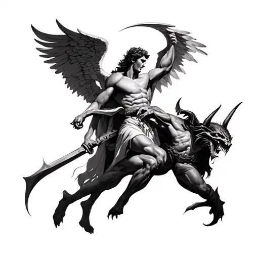 Michael Arc Angel Slaying A Devil