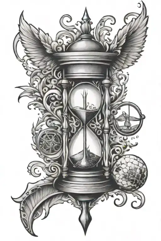 Trident And Hourglass And Scales