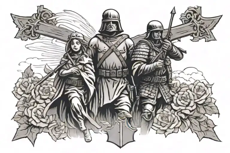 War Soilder Cross Christianity Mum Dad Family