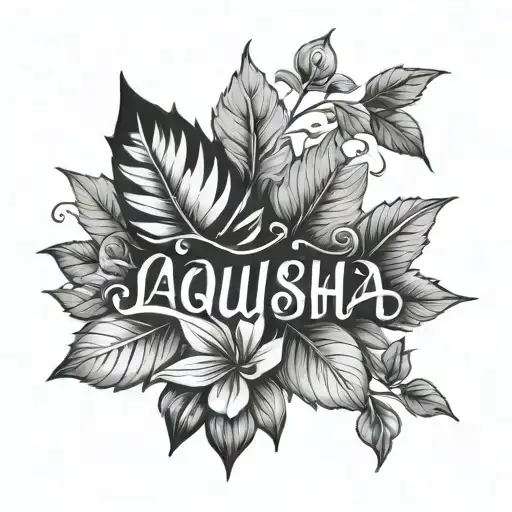 Name Laquisha With Leaves Around It