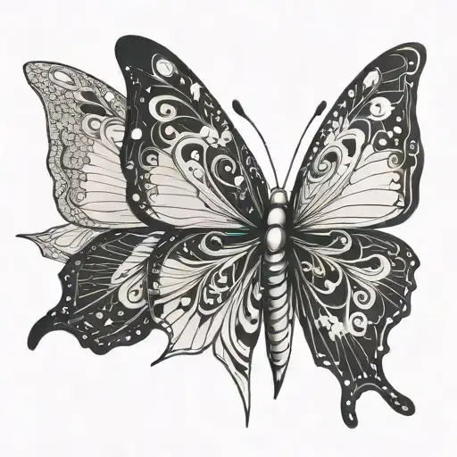 Minimalist Butterfly Design Combining Sagittarius Zodiac Sign