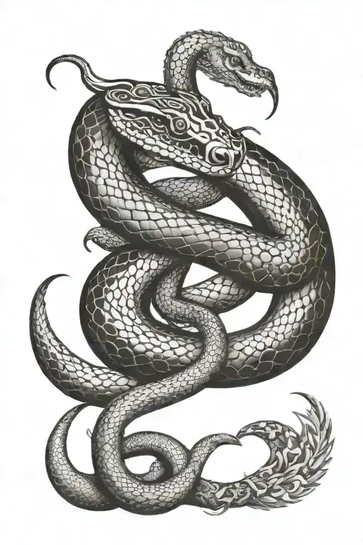 Crescent Moon And Snake