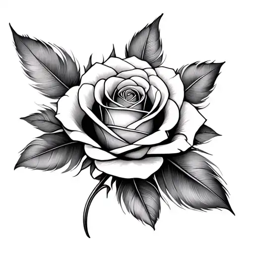 Feather Rose Intertwined