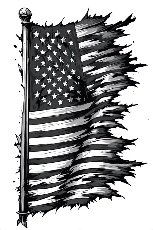 Tattered American Flag