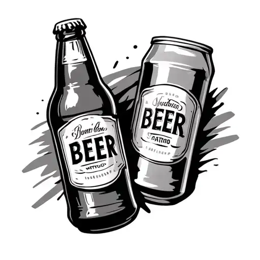Beer Can And Beer Bottle