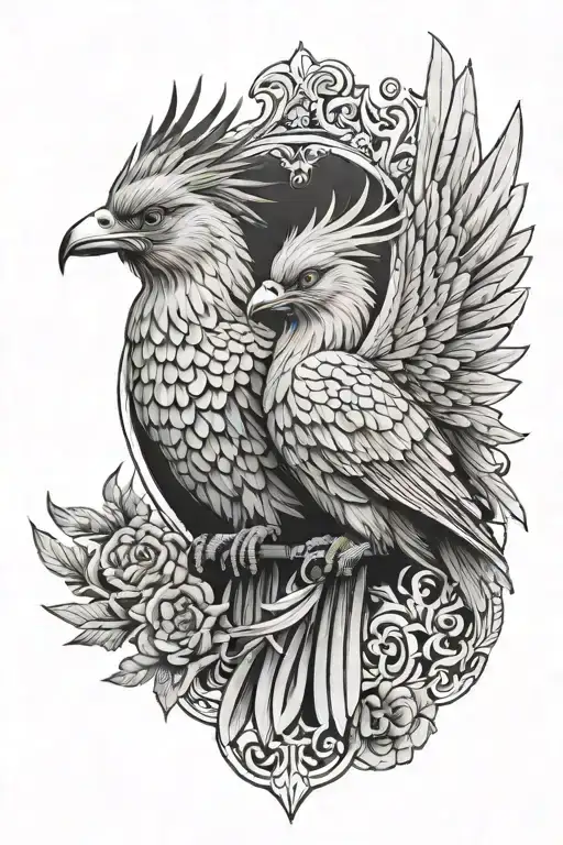 Two Liver Birds Sitting