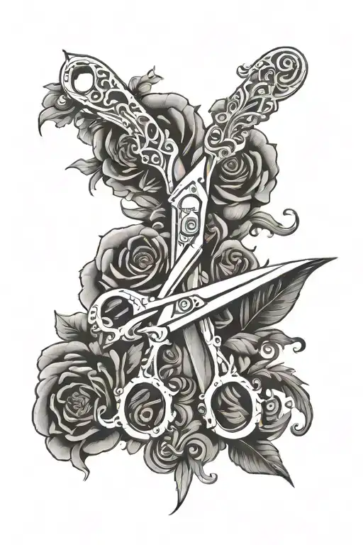 Scissors With Gothic Style