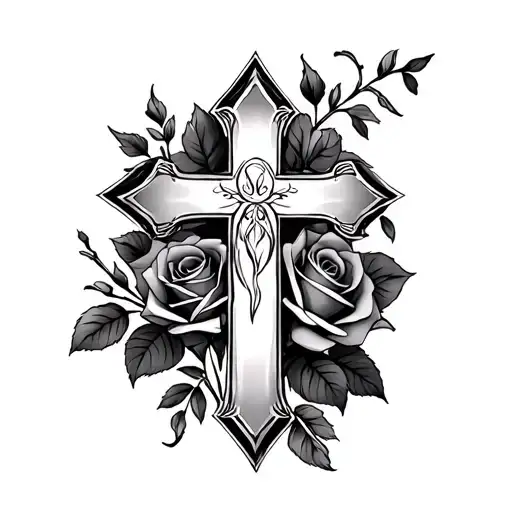 Cross With Roses