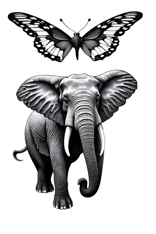 Elephant And Butterfly Wings
