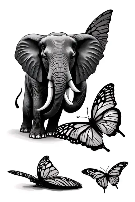 Elephant And Butterfly Wings