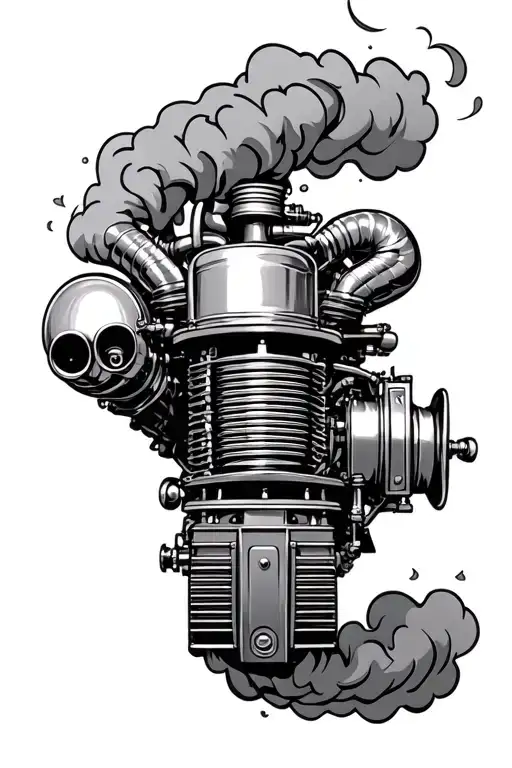 Cummings Engine With Twin Turbos And Stacks Blowing Smoke