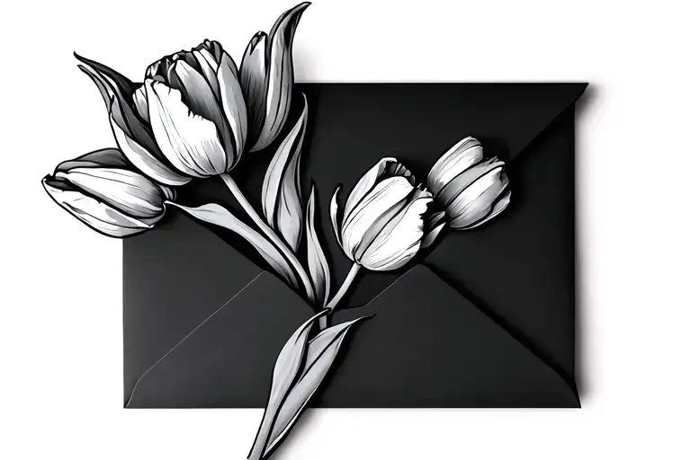 Tulips And Envelope