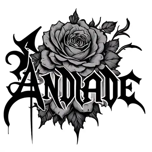 Andrade Bold Non Fill Negative Lettering Gothic