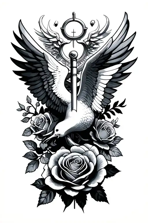 Caduceus Roses Dove