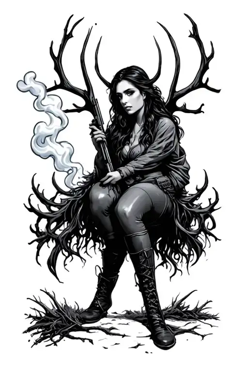 Dark Hunting With Woman Smoking