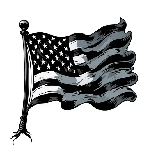 Back The Flue Flag Intertwined