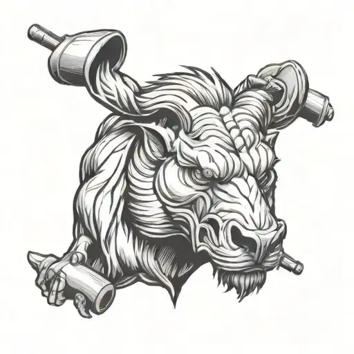 Create A Tattoo Of A Muscular Animal At The Gym