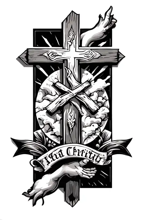Christianity Tattoo Leg Small Pieces Men