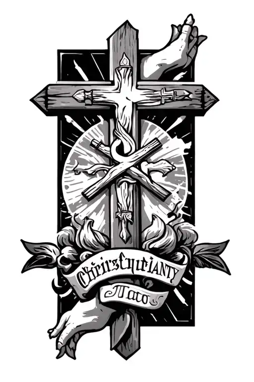 Christianity Tattoo Leg Small Pieces Men