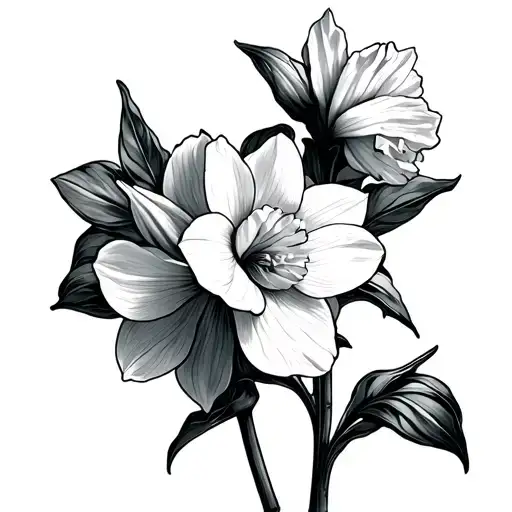Larkspur And Narcissus