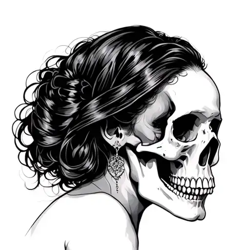Half Woman Half Skull