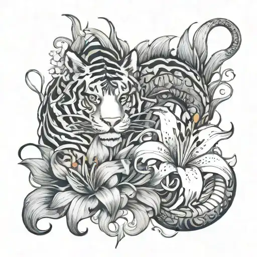 Dragon And Tiger Lily Flowers