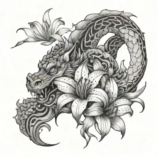 Dragon And Tiger Lily Flowers