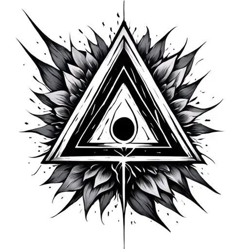 Black Triangle With White Tattoo Ink Inside