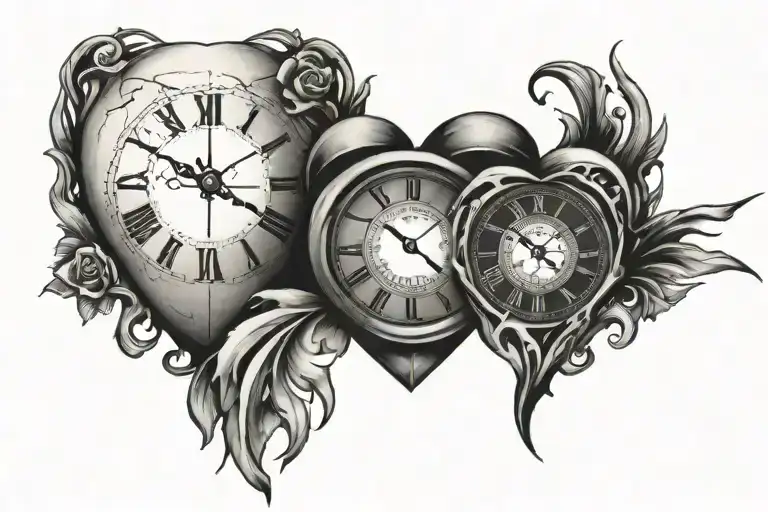 Clock Bandage Stone Heart