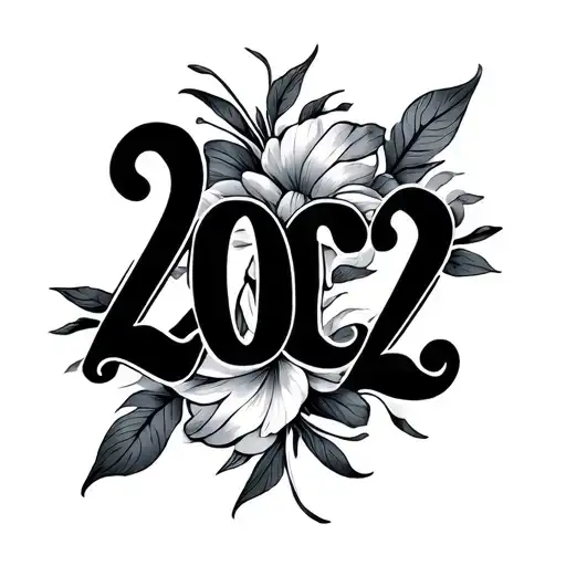 2022 In Cursive Roman Numerals