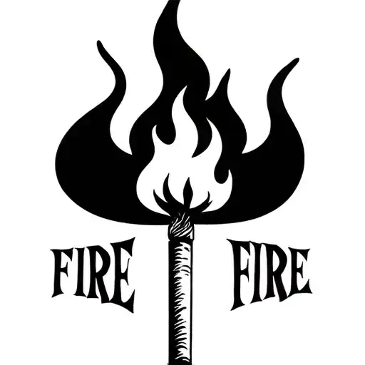 A Match With The Word Smoke And A Flame With The Word Fire