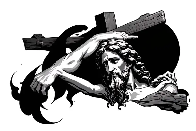 Jesus Crusifixion Extended In Arm