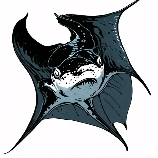 Raie Manta Ray Swimming