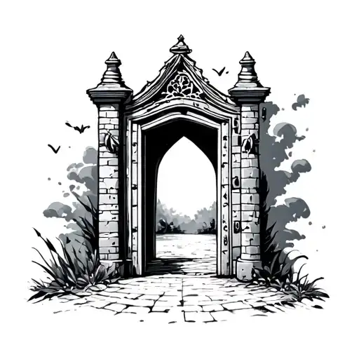 A Semi Open Door Leading To A Magic Kingdom Simplistic Minimal