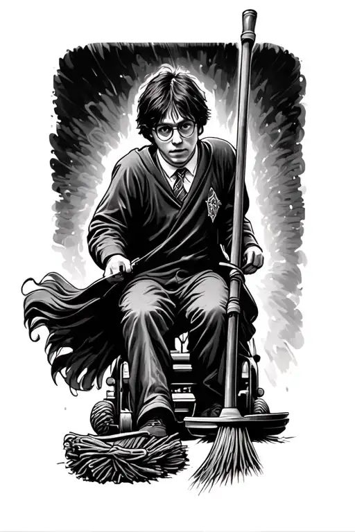 Harry Potter Rideing A Mop In A Kmart