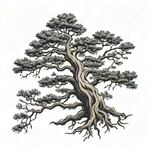 Pine Tree With Roots Forming Number 1004
