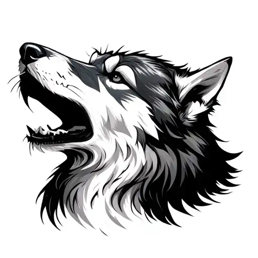 Wolf Howling With The Words Please Come Back Coning Out Of Its Mouth