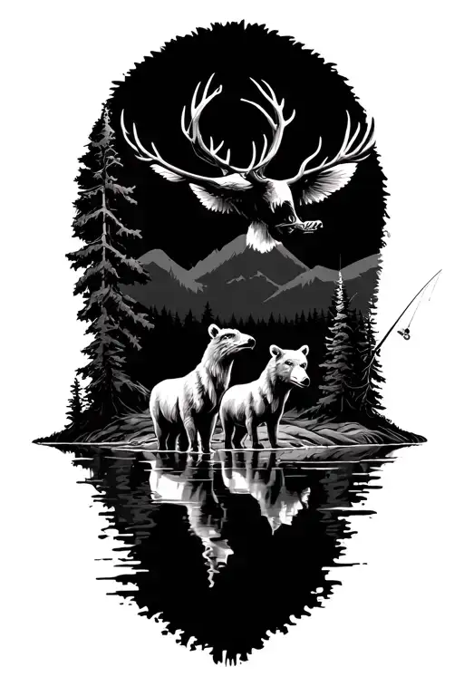 Wildlife Scenery Woods Lake Fishing Deer Bear Eagles