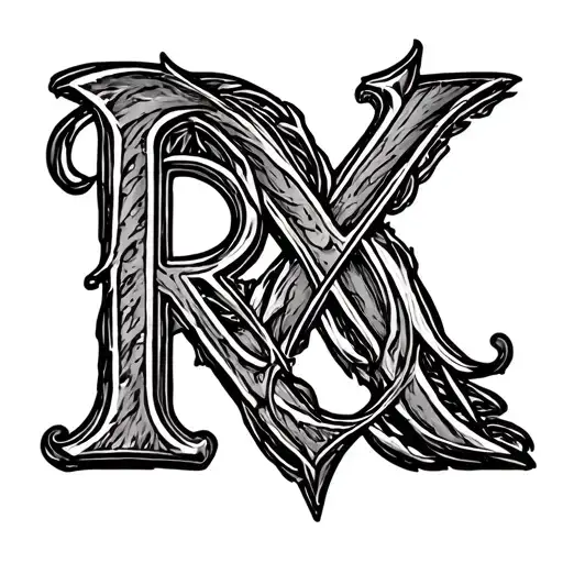 Intertwined Letter R And X
