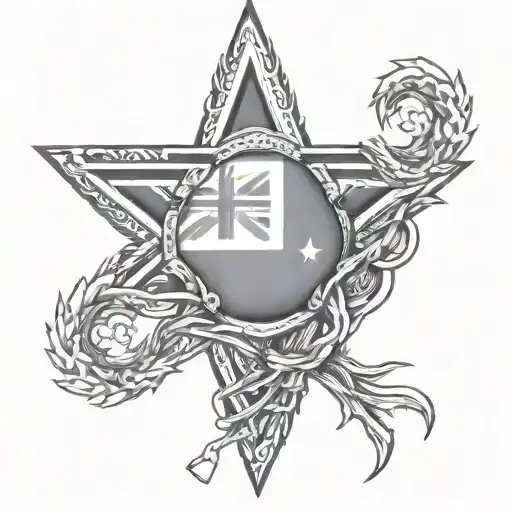 Austrlian Flag Crossed With The South African Flag