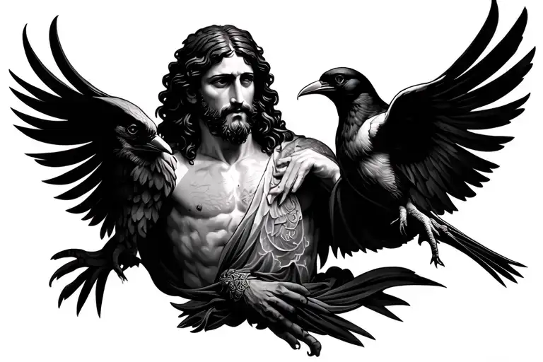 A Christ With Cuervos Posing In