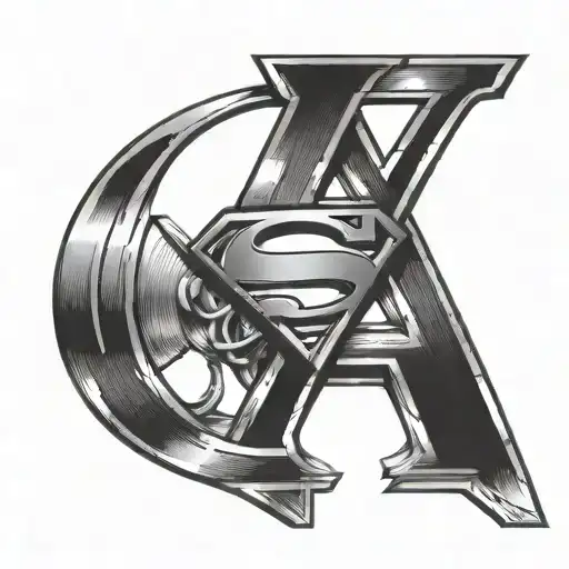 Superman Logo Inside The Letter X With Collegiate Font