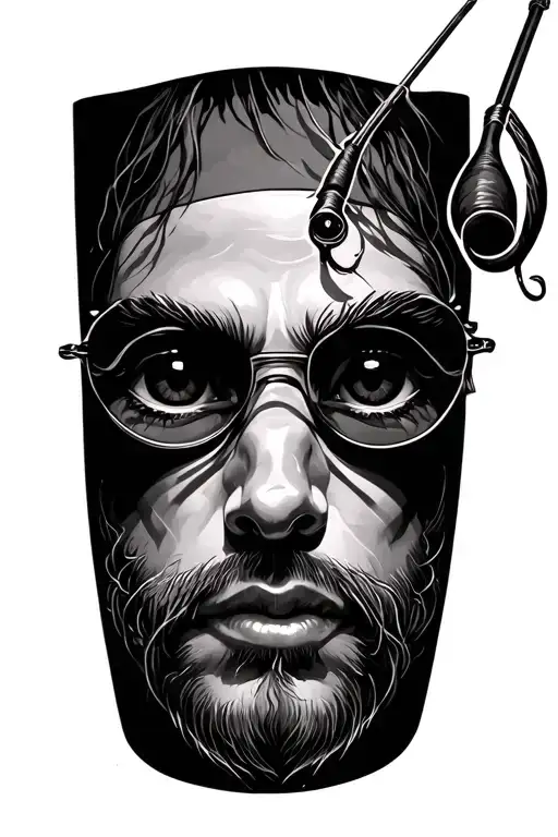 Fishing Pole Face Encircled