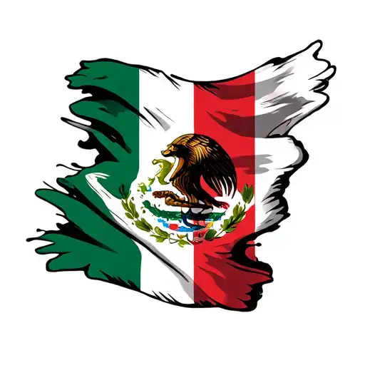 Mexico Flag Intertwined With Lozano