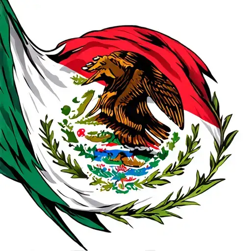 Mexico Flag Intertwined