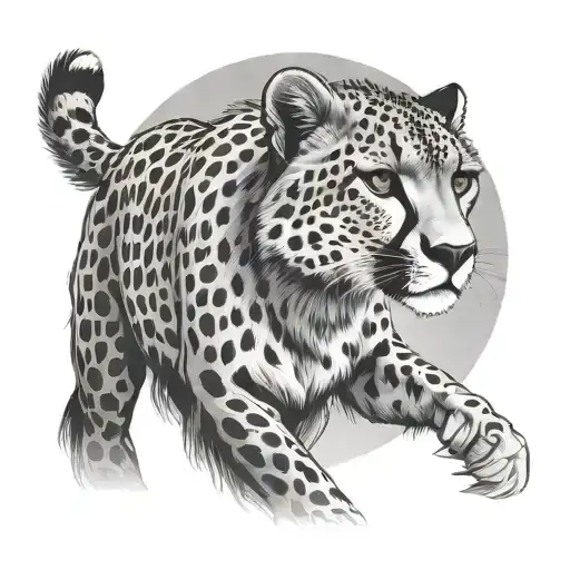 Cheetah Walking Under Moonlight