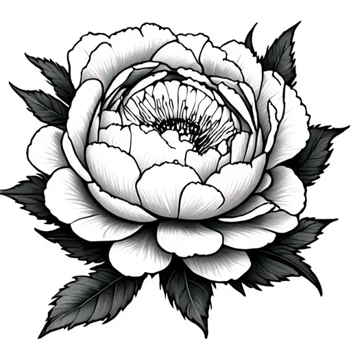 Peony Flower And Rock And Roll Inspired