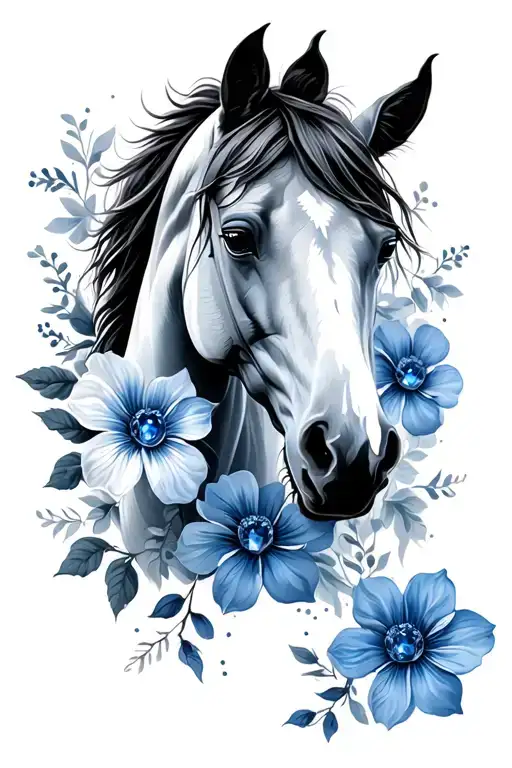 Flowers Country Sapphire Horse