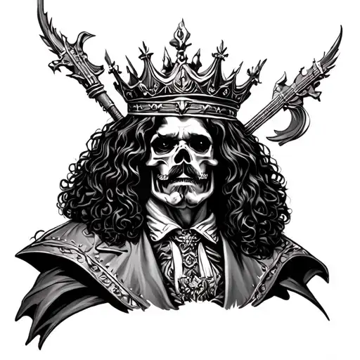 King Charles In The Style Of Death Metal Music On Arm