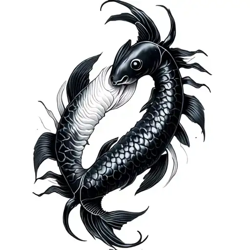 Scorpion And Black Koi Fish Yin Yang